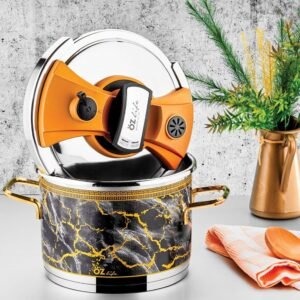 قدر ضغط ستانلس ستيل مزخرف سعة 6 لتر ozlife