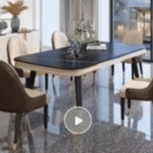 طاولة طعام مع 6 كراسي أرجل معدنية