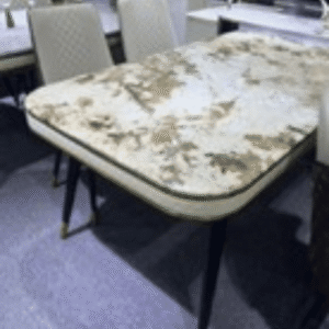 طاولة طعام مع 6 كراسي أرجل معدنية