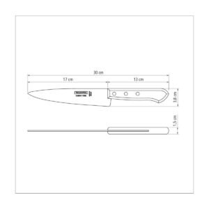 Alternative view of سكين الأضاحي بشفرة من الفولاذ الكربوني ومقبض خشبي مقاس 7 انش Tramontina