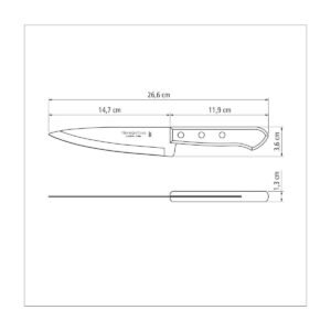 Alternative view of سكين الأضاحي 6 انش مع شفرة من الفولاذ الكربوني ومقبض خشبي Tramontina