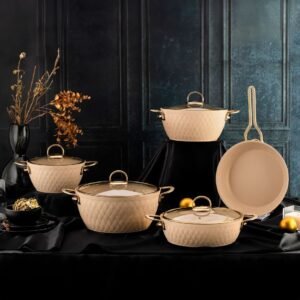 إنسي طقم أواني طهي 9 قطع كريمي ozlife