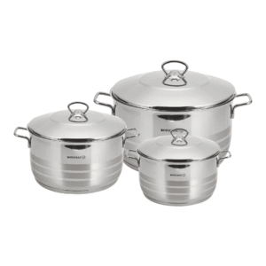 طقم أواني الطبخ ستانلس ستيل 18/10 Astra ثلاث قطع Korkmaz