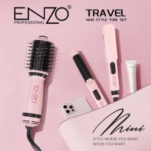 Enzo 3-Piece TRAVEL Styling Set EN-3316 - مجموعة تصفيف الشعر الثلاثية سفر انزو