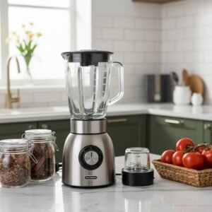 Silver Germany Glass Blender + Grinder - خلاط +طاحونة زجاج سلفر جرمني