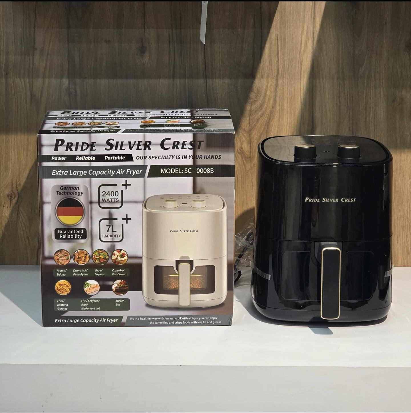 PRIDE SILVER CREST 7L Air Fryer - قلاية هوائية برايد سلفر كرست 7L لتر
