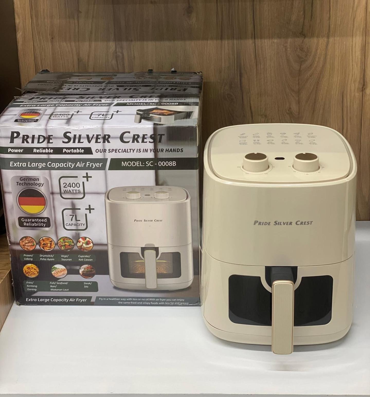 PRIDE SILVER CREST 7L Air Fryer - قلاية هوائية برايد سلفر كرست 7L لتر