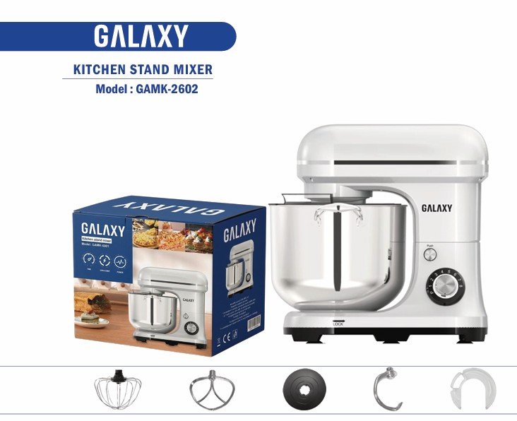 KITCHEN STAND MIXER GALAXY GAMK-2602 - عجانة 12 لتر