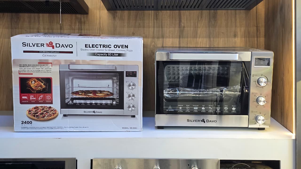 Silver Davo Steel Oven 60 Liter SD-9983 - فرن سلفر دافو ستيل 60 لتر