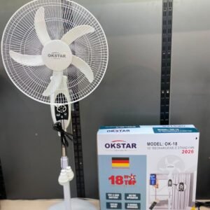 OK-18 charging fan OKSTAR - مروحة شحن عامودية اوكي ستار